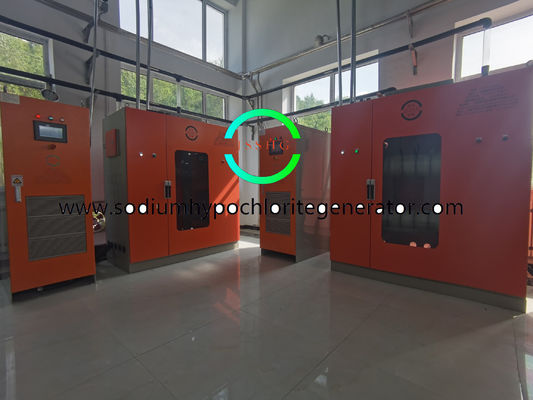 Large efficient sodium hypochlorite generator